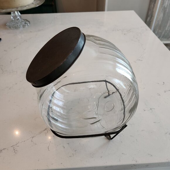 Vintage Sellers Brand Hoosier Embossed Sugar Jar w/Lid & Stand - Picture 2 of 8